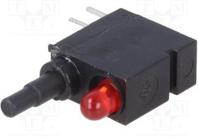 1845.6032, Illuminated Pushbutton Switch OFF-(ON) 1CO LED 60 VAC / 60 VDC Red None