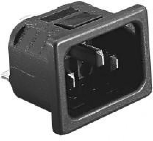 PX0575/15/63, IEC Power Connector, IEC C14 Inlet, 10 А, 250 В AC, Быстрое Соединение, Snap-In, Flange Mount PX0575/15/63, IEC Power Connector, IEC C14 Inlet, 10 А, 250 В AC, Быстрое Соединение, Snap-In, Flange Mount