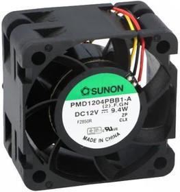 PMD1204PBB1AF, Вентилятор осевой, 12В DC, 40х40х24мм, подшипник качения, 0.78А, 9.4Вт, 14500об/мин, 3 провода PMD1204PBB1AF, Вентилятор осевой, 12В DC, 40х40х24мм, подшипник качения, 0.78А, 9.4Вт, 14500об/мин, 3 провода