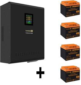 EX296636RUS, Комплект ИБП EX296003RUS + батарея 40Aч EX282979RUS 4шт (инвертор, синус, для котла, настенный) ExeGate FineSine SX-3000.LCD.AV