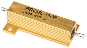 HS50 R15 J, 150m 50W Wire Wound Chassis Mount Resistor HS50 R15 J ±5%