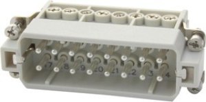 93601-0238, Heavy Duty Power Connectors 10P+ PE M INSERT 16A CRP TERM 7310.6104.0