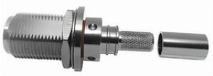 EZ-300-NF-BH-X, RF Connectors / Coaxial Connectors N-female (jack) bulkhead, crimp connector, non-solder pin, no braid trim EZ-300-NF-BH-X, RF Connectors / Coaxial Connectors N-female (jack) bulkhead, crimp connector, non-solder pin, no braid trim