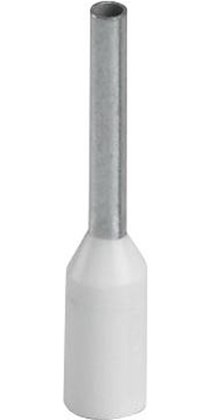 Кабельный наконечник AI 0,5 - 8 WH изолированный, сечение 0,5mm2, длина 8mm, белый (упак. 100шт.)