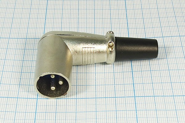 Разъем микрофонный XLR вилка, контакты 3P, монтаж на кабель, MC915-3P