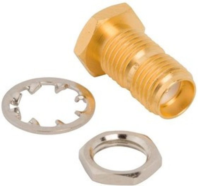 AD-SMAJAMC4J-1, RF Adapters - Between Series SMA Bkhd Jck to AMC4 Plg Adapter 50 Ohm AD-SMAJAMC4J-1, RF Adapters - Between Series SMA Bkhd Jck to AMC4 Plg Adapter 50 Ohm