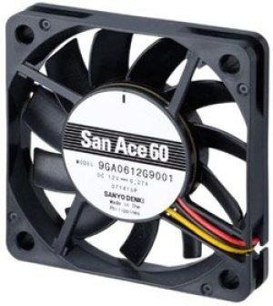 9GA0612H9001, Осевой Вентилятор, серия San Ace 60, 12 В, DC (Постоянный Ток), 60 мм, 10 мм, 37 дБА,