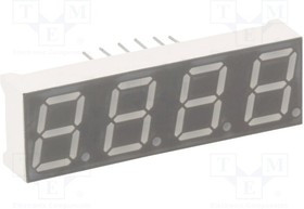 KW4-39FCGA, Дисплей: LED, 7-сегментный, 10мм, 0,39", II.зн: 4, желто-зеленый