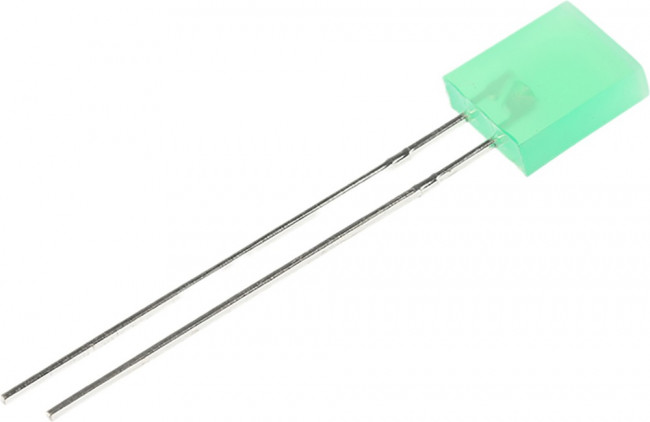 L-153GDT, Светодиод 2,3х7мм/зеленый/ 568нм/1-3мкд/110°