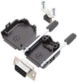 6355-0001-11, D-Sub Connector Kit, DE-9 Socket, Solder, Steel