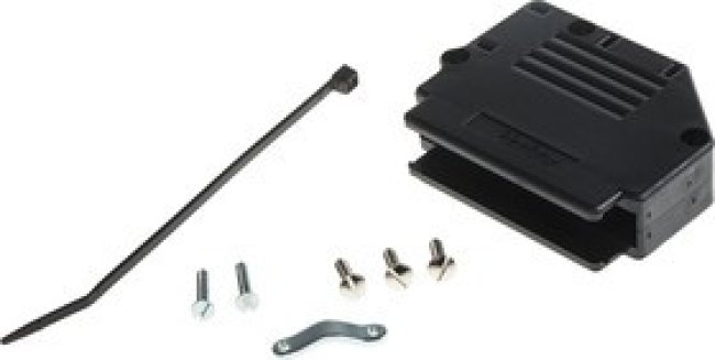 863093C37ALF, 863093C Series Thermoplastic Angled, Straight D Sub Backshell, 37 Way, Strain Relief