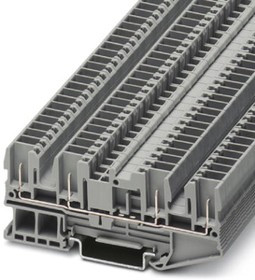 3042159, ST 2.5-QUATTRO/4P Series Grey DIN Rail Terminal Block, Single-Level, Spring Clamp Termination 3042159, ST 2.5-QUATTRO/4P Series Grey DIN Rail Terminal Block, Single-Level, Spring Clamp Termination