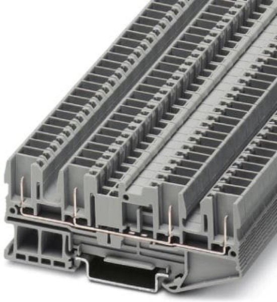 3042159, ST 2.5-QUATTRO/4P Series Grey DIN Rail Terminal Block, Single-Level, Spring Clamp Termination 3042159, ST 2.5-QUATTRO/4P Series Grey DIN Rail Terminal Block, Single-Level, Spring Clamp Termination