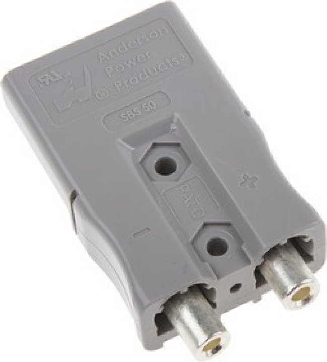 SBS50GRA#6, Heavy Duty Power Connectors SBS50 2P HSNG GRAY W/ 50A 6 AWG CONT