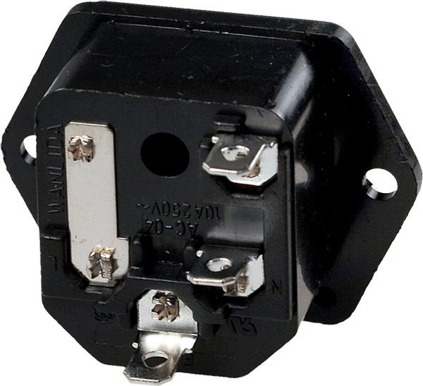 AS-230UL (AC-3FL), Евровилка сетевая без предохранителя на панель