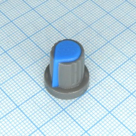 Ручка RR4817 серо-синяя. насечка, d=6mm, Ручка управления, на вал 6 мм с насечкой, серо-синяя