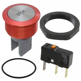 1241.6632.3120057, Pushbutton Switches MSM22 ARTF "STOP" 5A @125VAC Red