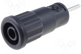 SEPB6887NI-SW, Гнездо, "банан" 4мм, 36А, 1кВ, черный, на панель, на корпус, 5мОм