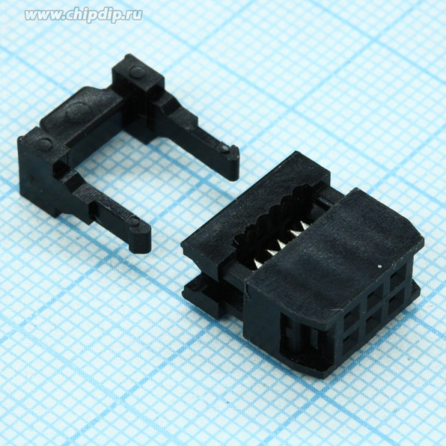 DS1016-06MASIBB, Разъем IDC "мама" PIN 6 IDC шлейф 1,27мм gold flash