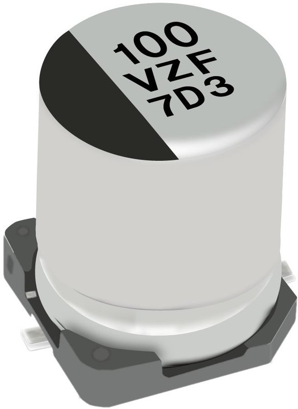 EEHZF1H101P, Hybrid Aluminium Electrolytic Capacitor, 100 мкФ, ± 20%, 50 В, Радиальная банка - SMD, 0.028 Ом