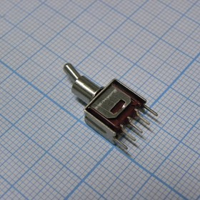 MTL-102-2C2T, тумблер ON-ON 1 группа контактов 1.5А, 250В прямой на плату