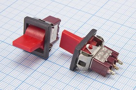 Переключатель рычажный, 220В, 3А, ON-OFF-ON; №9243 ПРыч\220В\ 3А\ON-OFF-ON\16x12\кр\ 3C\RLS-103F1\