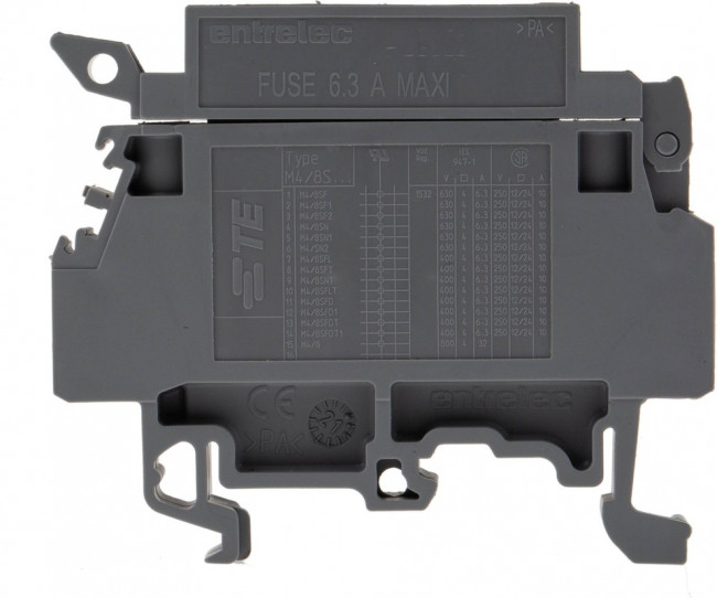 1SNA115657R2500, MA Series Grey Fused DIN Rail Terminal, 4mm², Screw Termination, Fused
