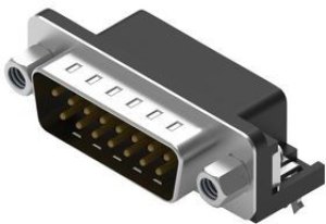 D-Sub connector, 15 pole, standard, angled, solder connection, 618015231221