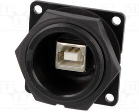 DCP-USBBT-USBA, Адаптер USB, герметичный, Гнездо USB Типа B, Гнездо USB Типа A, USB 2.0, IP67, IP68, Медный Сплав