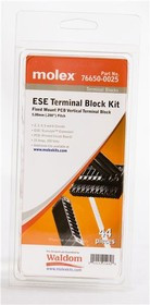 76650-0025, Fixed Terminal Blocks EURO TERM BLOCK KIT 5.08MM V FIXED 44PCS
