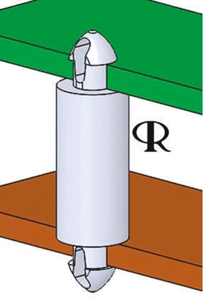 MDLSP1-14M-01, Standoffs &amp; Spacers CB Spt,Dual Lck,Natural,14MM Spc, CB Support,Dual Lock,Natural