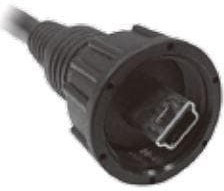 NUB-20AFMM-SL7A02, USB Connectors USB, Mini B 2.0, 1.5A, Overmolded, Straight