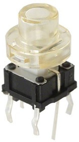 TL1265GQSCLR, Tactile Switches IllumTact Switch GREEN LED CLR CAP