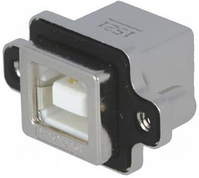 MUSBD11130, Conn USB 2.0 Type B RCP 4 POS Solder RA Thru-Hole 4 Terminal 1 Port Bulk