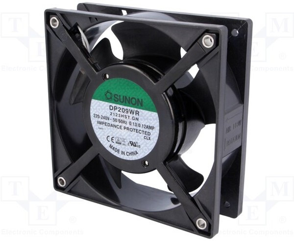 DP209WR2123HST, Вентилятор осевой, 230В AC, 120х120х38мм, 0.13А, 22Вт, скольжения, 2400об/мин, коннектор DP209WR2123HST, Вентилятор осевой, 230В AC, 120х120х38мм, 0.13А, 22Вт, скольжения, 2400об/мин, коннектор