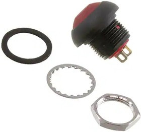 RP8100B2M1CEBLKRDN, Переключатель: кнопочный; Пол: 2; SPST; 0,1A/50ВDC; 0,125A/125ВAC