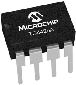 TC4425AVPA, Драйвер МОП-транзистора низкой стороны, 4.5В-18В питание, 4.5А пиковый выход, 3.1Ом выход, DIP-8