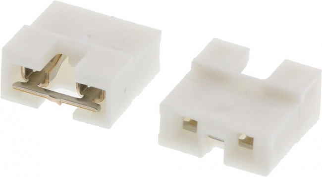 68786-202LF, Перемычка, штыревой, "мама", открытая, 2,54мм, 1x2, позолота, белый 68786-202LF, Перемычка, штыревой, "мама", открытая, 2,54мм, 1x2, позолота, белый