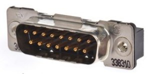 1-338310-2, Amplimite HDP-20 15 Way Through Hole D-sub Connector Plug, 2.74mm Pitch, with 4-40 UNC Threaded