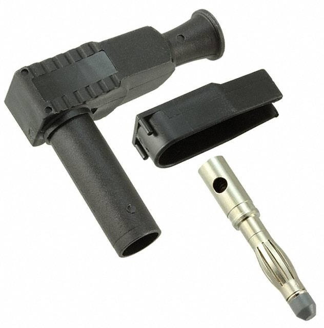 CT3203-0, Test Plugs &amp; Test Jacks DIY 4mm Shth RA Plug Black