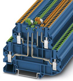 3044671, UTT 2.5-2MT-P/P BU Series Grey Knife Disconnect Terminal Block, Screw Termination 3044671, UTT 2.5-2MT-P/P BU Series Grey Knife Disconnect Terminal Block, Screw Termination