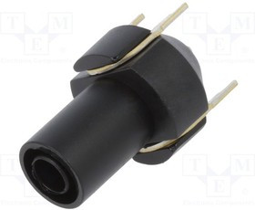 POM-73096-0, Гнездо, "банан" 4мм, 24А, черный, PCB, изолированный, с контактами