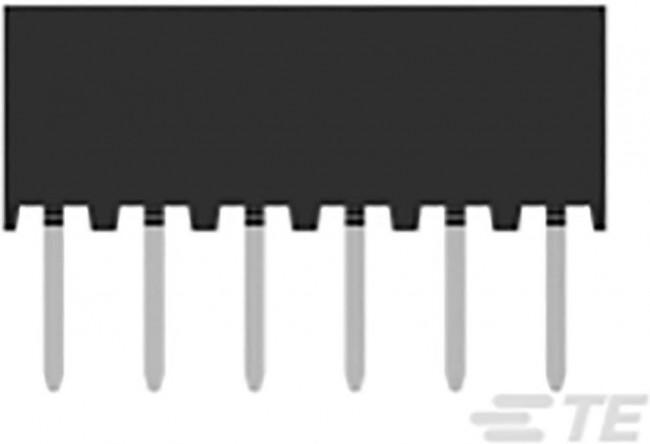 2314878-6, Сокет SKT 6 контактов шаг 2мм монтаж в отверстие туба