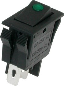 IRS-1E-2C, Переключатель зеленый с подсветкой ON-OFF (10А 250VAC)