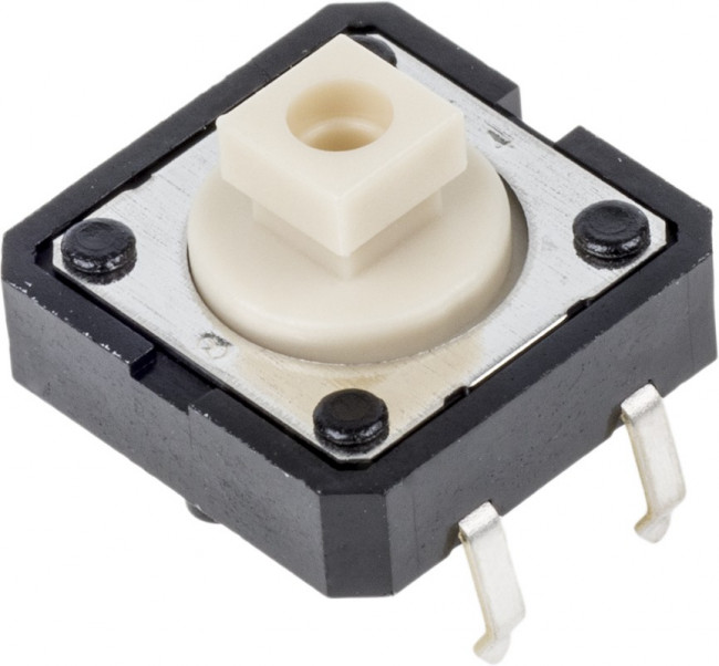 B3F-4050, Микропереключатель TACT, 1, SPST-NO, 0,05A/24ВDC, THT, 1,27Н