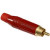 ACPR-RED, Вилка; RCA; "папа"; прямой; пайка; красный; позолота; на провод