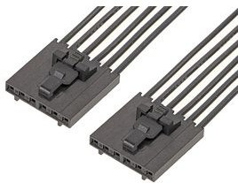 216270-1062, Rectangular Cable Assemblies SL POSITIVE LOCK R-R 6CKT 150MM Sn