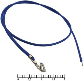 HU 2,54 mm AWG26 0,3m blue, Разъём питания низковольтный HU шаг 2,54 мм AWG26 0,3m синий, 1 контакт