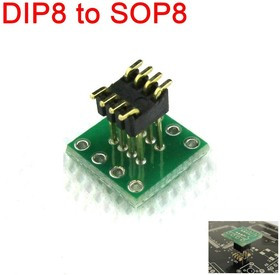 DIP8 (2.54mm) to SOP8 (1.27mm) плата переходная с разъемом