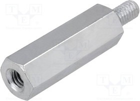 TFM-M4X25/DR227, Дистанцирующая стойка с резьбой, 25мм, Внутр.резьба: M4, сталь